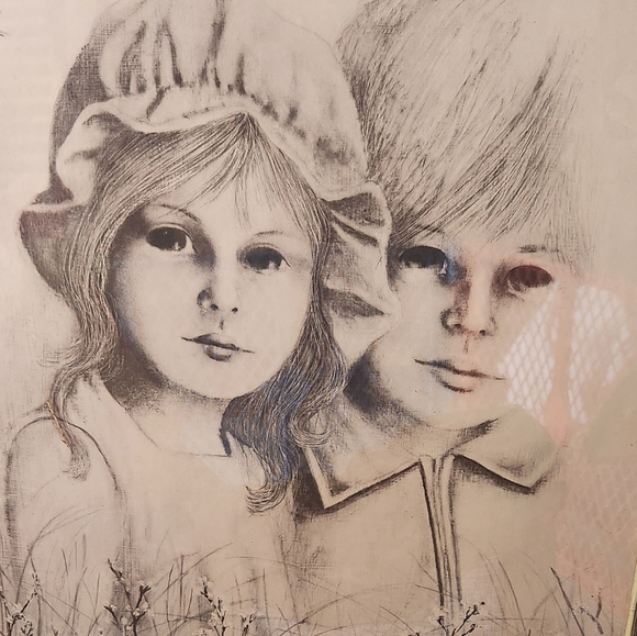 Margaret Kane lithograph print Matted & Framed - Picture 2 of 3